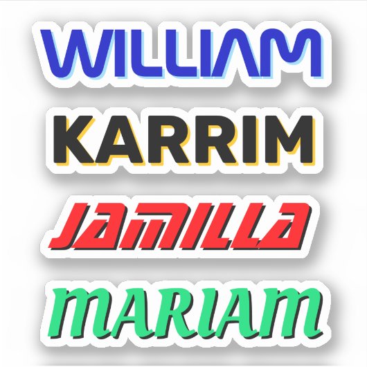 Stickers de nom customisé (Noms de vinyle étanche) (Devant)