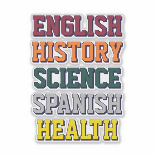 Stickers de nom de classe Varsity (Devant)