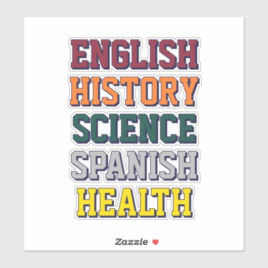 Stickers de nom de classe Varsity (Feuille)