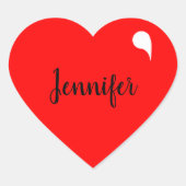 Stickers de nom de coeur rouge personnalisé (Devant)