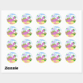 Stickers de nom de dinosaure T-Rex rose (Feuille)