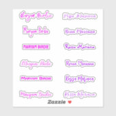 Stickers de nom de fille et élégant pour filles (Feuille)