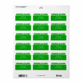 Stickers de nom de Pom-pom girl vert (Feuille entière)