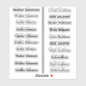 Stickers de nom élégant (Feuille)