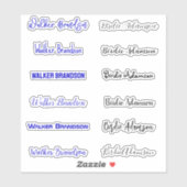 Stickers de nom élégant et élégant (Feuille)