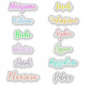 Stickers de nom manuscrite Aquarelle (étanche) (Devant)