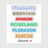 Stickers de nom personnalisé (Noms de vinyle étanc (Feuille)