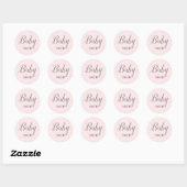 Stickers de nom personnalisé Pink Baby Script (Feuille)