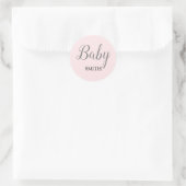 Stickers de nom personnalisé Pink Baby Script (Sac)