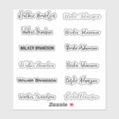 Stickers de nom unique et élégant (Feuille)