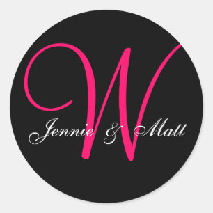Stickers de noms de chambre de mariée Monogramme p