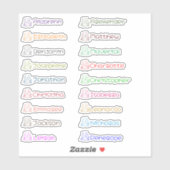 Stickers de noms multiples personnalisés (Feuille)