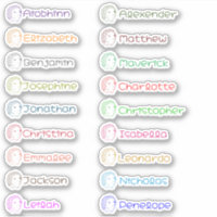 Stickers de noms multiples personnalisés de hériss