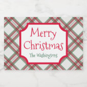 Stickers de nourriture Jar de Noël Plaid Étiquette (Étiquettes simples)