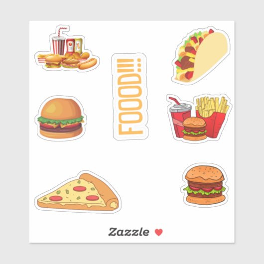 Stickers de nourriture Pack, Stickers de restaurat (Feuille)