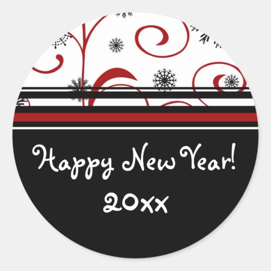 Stickers de Nouvel An avec neige et torrents (Devant)