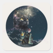 Stickers de nuit Starry Cat noir (Devant)