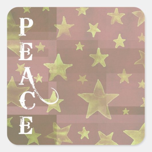 Stickers de Paix de Noël Gold Stars (Devant)