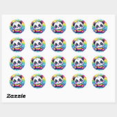 stickers de panda pour bébé arc-en-ciel (Feuille)