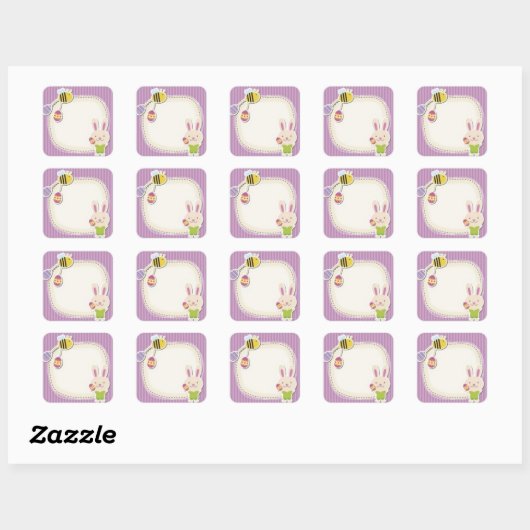 Stickers de Pâques carrés (Feuille)