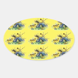 Stickers de Pâques de Bunny et Chicks de style vin