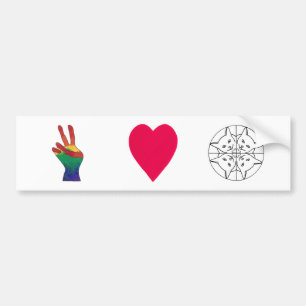 Stickers de pare-chocs Peace Love et Cats