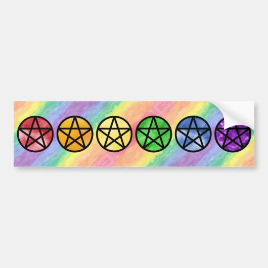 Stickers de pare-chocs Rainbow Pentacle (Devant)
