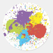 Stickers de peinture colorée amusant (Devant)