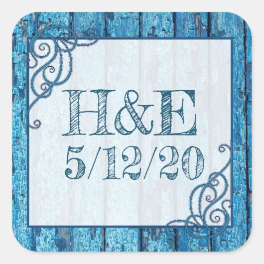 Stickers de peinture couleur bleu rustique (Devant)