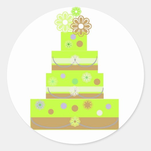 STICKERS DE PHOQUES DE GÂTEAU MARIAGE DE LIME (Devant)