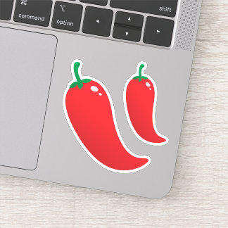 stickers de piment chaud et rouge