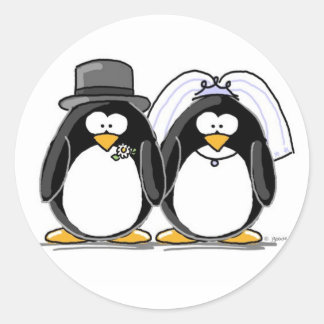 Stickers de pingouin de mariée et de chambre