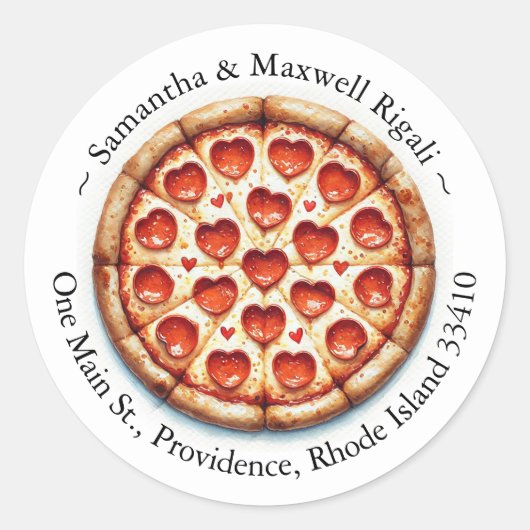 Stickers de pizza ronde Retourner les étiquettes d (Devant)