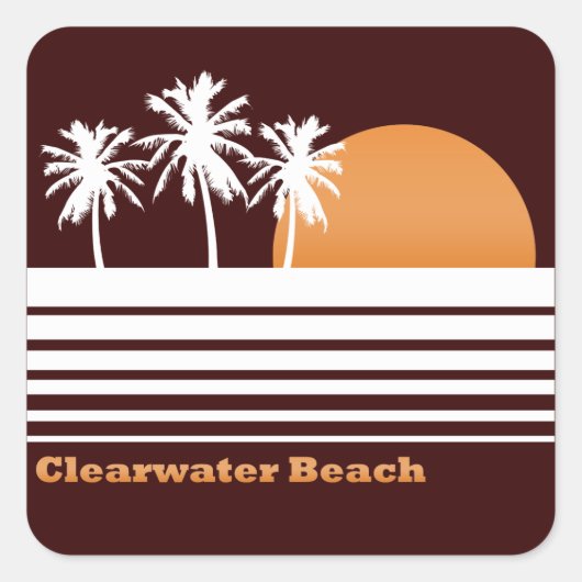 Stickers de plage de Clearwater rétro (Devant)