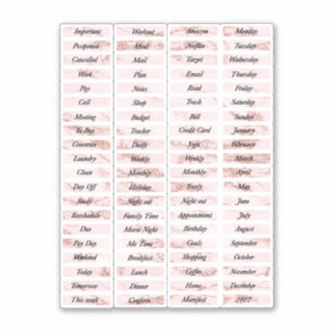 Stickers de planificateur en marbre Rose or