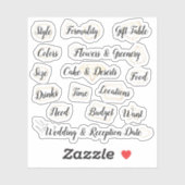 Stickers de planification mariage (Feuille)