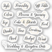 Stickers de planification mariage (Devant)