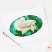 Stickers de poisson gros blanc Betta Splendens (Enveloppe)