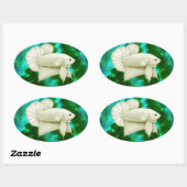 Stickers de poisson gros blanc Betta Splendens (Feuille)