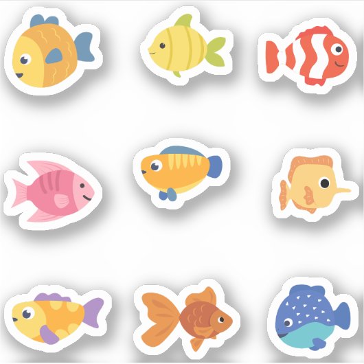 Stickers de poisson mignon (Devant)