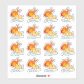 Stickers de poisson rouge transparent (Feuille)