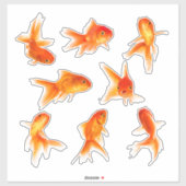 Stickers de poisson rouge transparent (Feuille)