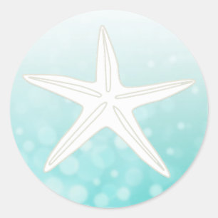 Stickers de poisson rouge turquoise et blanc