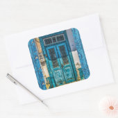 Stickers de porte de peinture bleu rustique (Enveloppe)