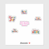 Stickers de position 3-D couleur vive (Feuille)