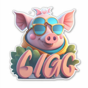 Stickers de qualité à vos aiguilles Stickers Pig