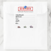 Stickers de rappel de service personnalisé (Sac)