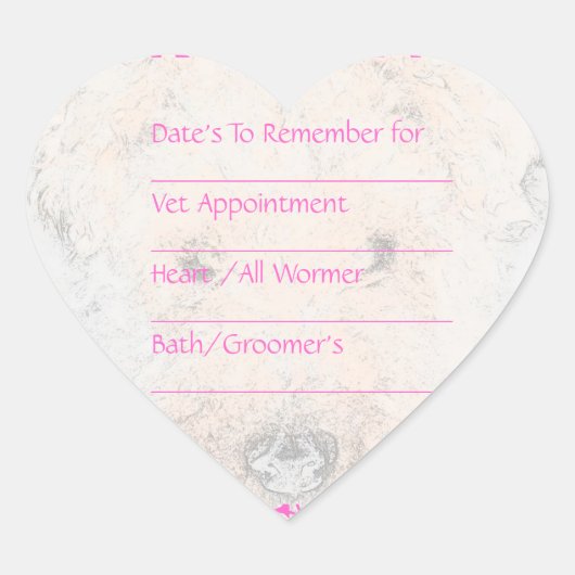 Stickers de rappel rose chien (Devant)