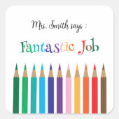 Stickers de récompense des crayons couleur arc-en- (Devant)
