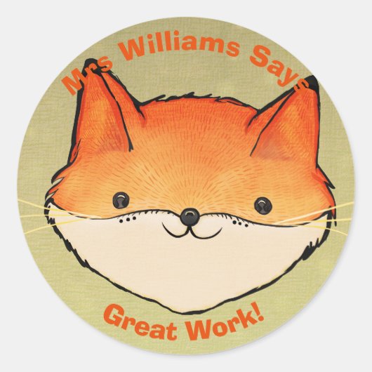 Stickers de récompense des enseignants Renard inte (Devant)